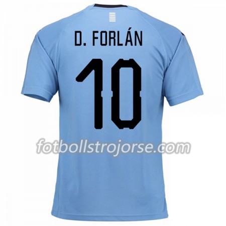 Uruguay Matchtröjor D.Forlan 10 Hemma Fotbollströja VM 2018